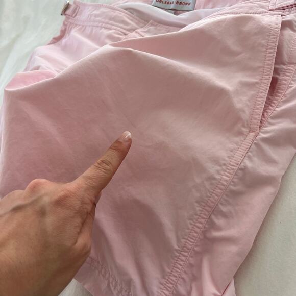 Orlebar Brown Bulldog OB Classic Swim Shorts in Pink Sand Trunks, Size 34 - Picture 11 of 16